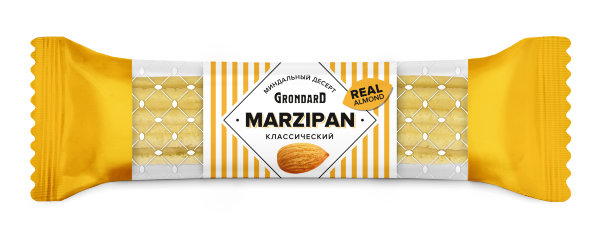 №1 TM Grondard   (10361) Батончики НЕглазированные Марципановые Классика, (28шт по 40г)        в Костроме