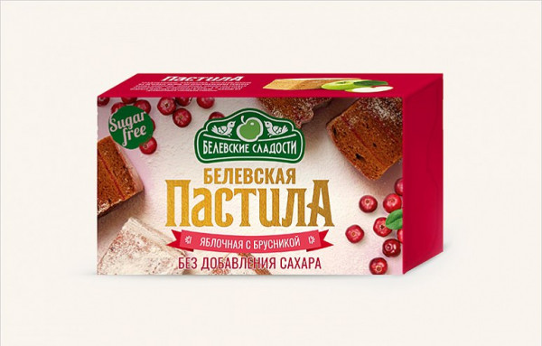 №2 Пастила  200г диетическая с КЛЮКВОЙ, НОВЫЙ ФОРМАТ (4*50г)    в Костроме