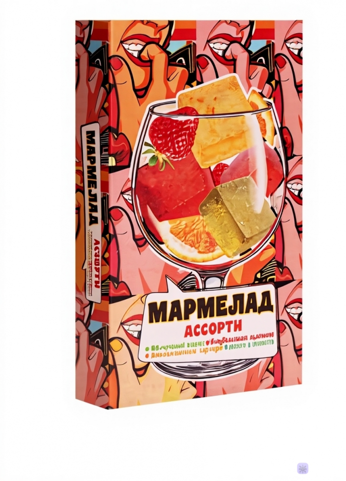  Мармелад АлкоАссорти(яблочный виски, клубничный просекко, апельсиновый вермут, лайм текила) 110г в Костроме